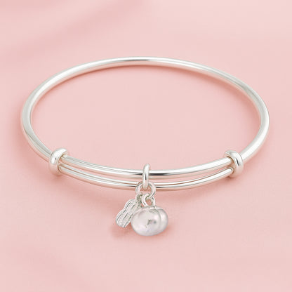 999純銀好事花生手鐲