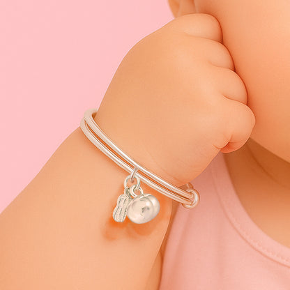 999純銀好事花生手鐲