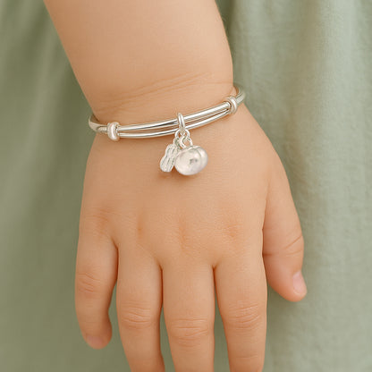 999純銀好事花生手鐲